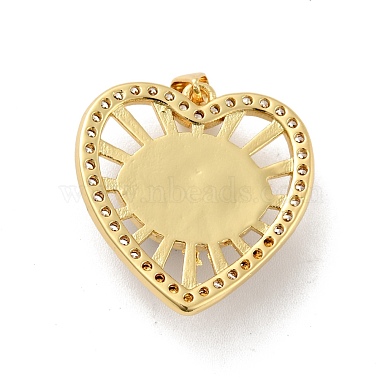 Coeur avec oeil en laiton micro pavé clair pendentifs en zircone cubique(KK-G419-07G)-4