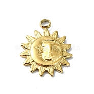 Ion Plating(IP) 304 Stainless Steel Pendants, Real 18K Gold Plated, Sun, 16x13x2mm, Hole: 2mm(STAS-B058-17G-07)