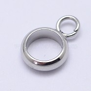 304 Stainless Steel Tube Bails, Loop Bails, Ring, Stainless Steel Color, 9x6x2mm, Hole: 2mm(STAS-D119-A)