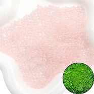 Luminous Bubble Beads, DIY 3D Nail Art Decoration Mini Glass Beads, Tiny Caviar Nail Beads, Pink, 2~2.5mm, about 2100pcs/bag.(SEED-E005-01B)