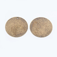 Metal Tags, Brass Stamping Blank Tag Pendants, Flat Round, Antique Bronze, 34x0.5mm, Hole: 1mm(KK-N0001-04AB)