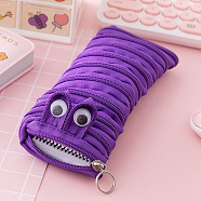 Polyester Cloth Storage Pen Bags, with Zip Lock,  Office & School Supplies, Inchworm-shaped, Dark Violet, 210x90mm(OFST-PW0001-250J)