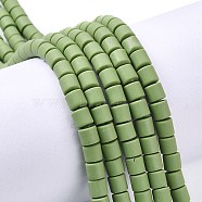 Handmade Polymer Clay Bead Strands, Column, Olive Drab, 6.5x6mm, Hole: 1.2mm, about 61pcs/strand, 15.75 inch(40cm)(CLAY-ZX006-01-202)