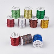 Metallic Thread, Mixed Color, 1mm, about 10.93 yards(10m)/roll, 10roll/bag(MCOR-G002-A)