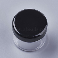 20G PS Plastic Portable Facial Cream Jar, Empty Refillable Cosmetic Containers, with Screw Lid, Black, 3.7x3.1cm, Capacity: 20g(MRMJ-WH0011-J02)