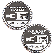 2Pcs 3D Aluminum Car Stickers, Word WHISKEY RATED & HHISEEY, Bottle Pattern, 6x0.3cm(DIY-GF0005-81A)