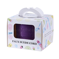 Eco-Friendly Faux Suede Cord, Faux Suede Lace, with Glitter Powder, Purple, 2.7x1.4mm(LW-JP0004-07)