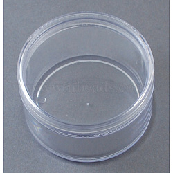 Plastic Bead Containers, with Lid, Round, Clear, 6x3.4cm, Capacity: 25ml(0.84 fl. oz)(X-CON-S010)