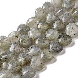 Natural Labradorite Beads Strands, Heart, 10x10.5~11x5mm, Hole: 1.2mm, about 40pcs/strand, 15.35''(39cm)(G-B022-16B)