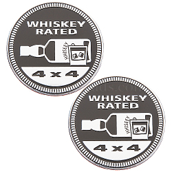 Gorgecraft 2Pcs 3D Aluminum Car Stickers, Word WHISKEY RATED & HHISEEY, Bottle Pattern, 6x0.3cm(DIY-GF0005-81A)
