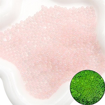 Luminous Bubble Beads, DIY 3D Nail Art Decoration Mini Glass Beads, Tiny Caviar Nail Beads, Pink, 2~2.5mm, about 2100pcs/bag.