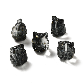 Transparent Glass Beads, Gradient Color, Fox, Black, 16x14x12.5mm, Hole: 1.5mm