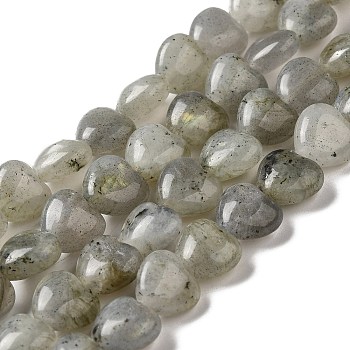 Natural Labradorite Beads Strands, Heart, 10x10.5~11x5mm, Hole: 1.2mm, about 40pcs/strand, 15.35''(39cm)