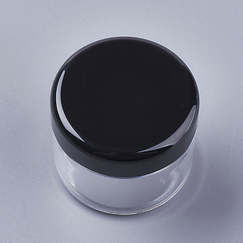 20G PS Plastic Portable Facial Cream Jar, Empty Refillable Cosmetic Containers, with Screw Lid, Black, 3.7x3.1cm, Capacity: 20g