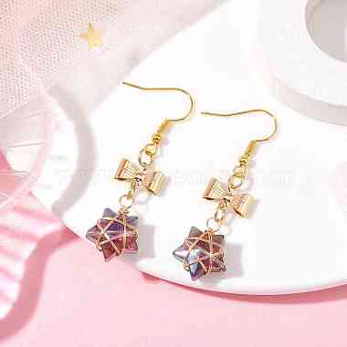 Glass Star Dangle Earrings(EJEW-JE05548-01)-2