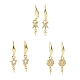 3 Pairs 3 Size Brass Micro Pave Clear Cubic Zirconia Earring Hooks(KK-ZZ0001-03)-1