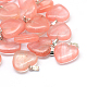 Heart Cherry Quartz Glass Pendants(X-G-Q438-09)-1