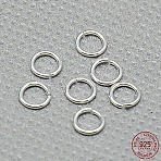 Sterling Silver Open Jump Rings, Saw Cut Seamless Round, Silver, 5x0.8mm, 20 Gauge, Hole: 3.5mm(X-STER-A005-28)