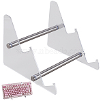 2-Tier Acrylic & Alloy Keyboard Display Stands, Holds up to 2 Keyboards, Clear, 25x16x13.5cm(ODIS-WH20003-02A-02)