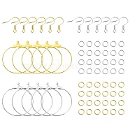 DIY Iron Ring Dangle Earring Making Kits, Platinum & Golden, 17x17.5mm, Hole: 2mm(DIY-YW0008-93)