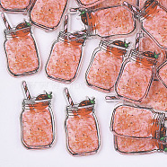 Plastic Cabochons, Strawberry Fruit Juice, Light Salmon, 37.5x18.5x2.5mm(KY-T015-08)