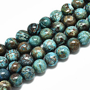 Natural Wave Jasper Beads Strands, Round, Dyed, 8mm, Hole: 1.2mm, about 47~48pcs/strand, 14.96 inch~15.75 inch(38~40cm)(G-R485-10-8mm-1)