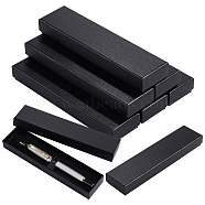 Cardboard Pen Package Boxes, Pen Gift Boxes, Rectangle, Black, 17.4x4.4x2.2cm(CON-WH0086-108)