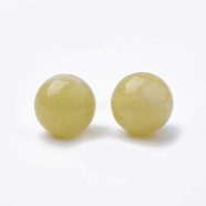 Imitation Gemstone Acrylic Beads, Imitation Jelly Style, Round, Light Khaki, 8x7mm, Hole: 2mm, about 1840pcs/500g(JACR-S047-006E-8mm)