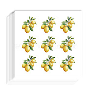 Self-Adhesive Paper Decorative Stickers, for Party, Decorative Presents Sealing, Lemon, 90x90mm, Stickers: 25mm, 9pcs/sheet(DIY-WH0562-030)