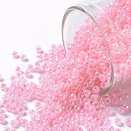 TOHO Round Seed Beads, Japanese Seed Beads, (908) Baby Pink Ceylon Pearl, 11/0, 2.2mm, Hole: 0.8mm, about 50000pcs/pound(SEED-TR11-0908)