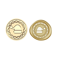 Christmas Series Wax Seal Brass Stamp Head, for Wax Seal Stamp, Golden, Hat, 25x15mm, Inner Diameter: 7mm(AJEW-Z031-04G-11)