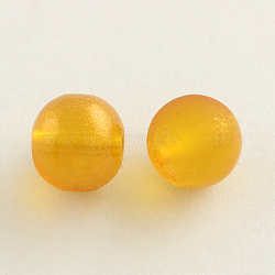 Spray Painted Glass Round Bead Strands, Orange, 6mm, Hole: 1.3~1.6mm, about 133pcs/strand, 31.4 inch(DGLA-Q015-6mm-28)