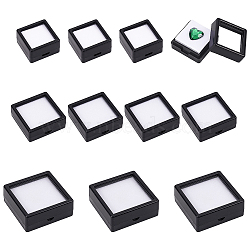 Acrylic Jewelry Box, with Sponge, Black, 2.95~5.05x2.95~5.05x1.65~2cm, 24pcs/bag(CON-BC0006-88)