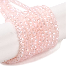 Baking Electroplate Glass Beads Strands, AB Color, Faceted, Round, Lavender Blush, 3x2mm, Hole: 0.7mm, about 152~153pcs/strand, 13.39''(34~34.5cm)(DGLA-A039-J2MM-B14)