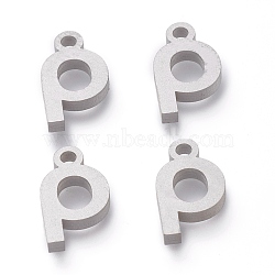 Tarnish Resistant 304 Stainless Steel Pendants, Matte Style, Greek Alphabet, Stainless Steel Color, Letter.R, 11.5x6.5x1.5mm, Hole: 1.5mm(STAS-A045-08P)