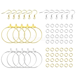 DIY Iron Ring Dangle Earring Making Kits, Platinum & Golden, 17x17.5mm, Hole: 2mm(DIY-YW0008-93)