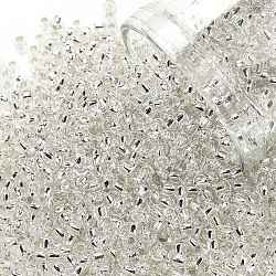 TOHO Round Seed Beads, Japanese Seed Beads, (21) Silver-Lined Transparent Crystal Clear, 11/0, 2.2mm, Hole: 0.8mm, about 1110pcs/bottle, 10g/bottle(SEED-JPTR11-0021)