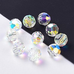 Imitation Austrian Crystal Beads, Grade AAA, Faceted(32 Facets), Round, Clear AB, 8mm, Hole: 0.9~1.4mm(SWAR-F021-8mm-540)