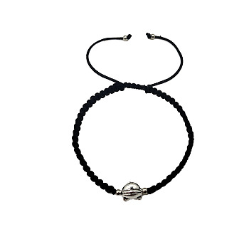 Alloy Bead Braided Bead Bracelets, Adjustable Cord Bracelets for Women Men