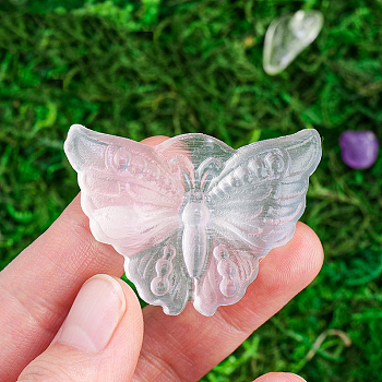 Natural Quartz Crystal Display Decorations, for Home Office Desk, Butterfly, 47x35mm