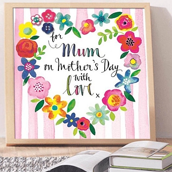 DIY Mother's Day Theme Full Drill Diamond Painting Canvas Kits, with Resin Rhinestones, Diamond Sticky Pen, Plastic Tray Plate and Glue Clay, Mother's Day Themed Pattern, 302x302x0.2mm