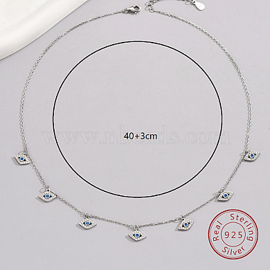 Rhodium Plated 925 Sterling Silver Cable Chain Necklaces(EX1027-2)-3