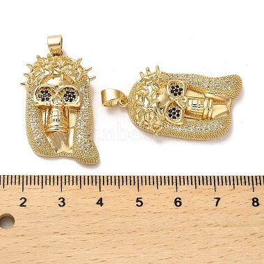 Brass Micro Pave Cubic Zirconia Pendants(KK-K355-24G)-3