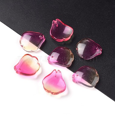 16mm Fuchsia Teardrop Glass Beads