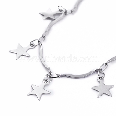 Star 304 Stainless Steel Charm Bracelets(X-BJEW-JB05219)-2