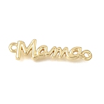 Mother's Day Brass Word Mama Links Connector Charms, Long-Lasting Plated, Cadmium Free & Lead Free, Rack Plating, Golden, 6.5x25x2mm, Hole: 1.2mm(KK-C263-25B-G)