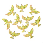 10Pcs Transparent Resin Cabochons, Bird, Green Yellow, 24x36mm(FIND-YW0008-83H)