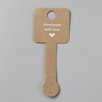 Kraft Paper Display Cards, for Bracelet, Necklace, Hair Band, Rectangle with Heart and Word, BurlyWood, 4.9x4x0.55cm, Hole: 10~10.5mm(CDIS-WH0024-20C)