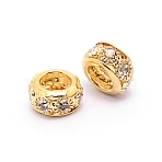 Alloy Crystal Rhinestone Beads, Rondelle, Golden, 10x5.5mm, Hole: 5mm(PALLOY-WH0081-52B-01)