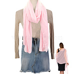 Solid Color Chiffon Shawl, Women Wraps, Pink, 2000x700x0.5mm(AJEW-WH20067-021B)